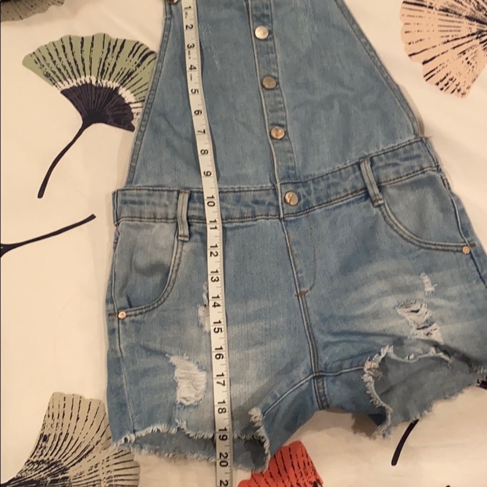 Light Blue Denim Ripped Overalls - Picture 5 of 6